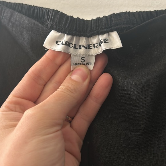 Caroline rose 100% linen black pants made in the USA. - Picture 2 of 7
